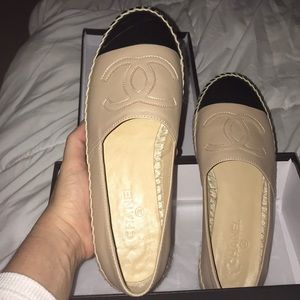 Black and Tan Leather Espadrilles